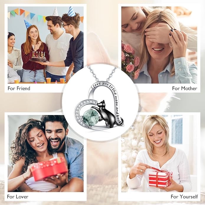 Animal Necklace 925 Sterling Silver Cat/Dog/Fox/Axolotl/Highland Cow Pendant Necklace Cute Animal Jewelry Graduation Gifts for Women