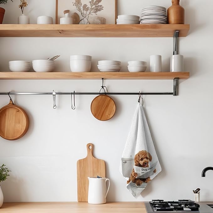 Poodle Hand Towels for Bathroom, Funny Dog Kids Bathroom Decor, Poodle Dog Gifts for Women, 16x24 Inch