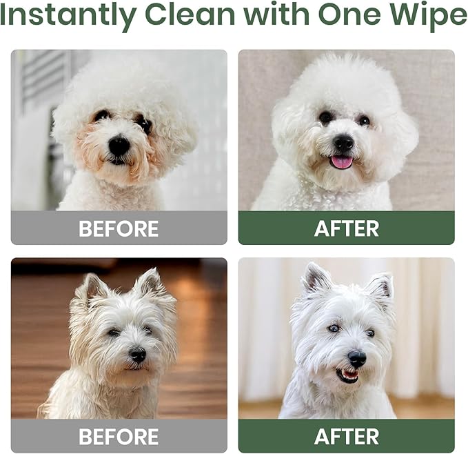 ORDORA Pet Cleaning Gloves for Dogs and Cats，Cleaning & Deodorizing Grooming Gloves, 12 Pack - All-in-One Grooming Solution for Daily Care and Travel