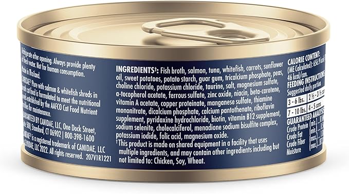 Canidae Pure Adore Premium Wet Cat Food, Salmon & Whitefish in Broth, 2.46 oz. (Case of 24), Grain Free