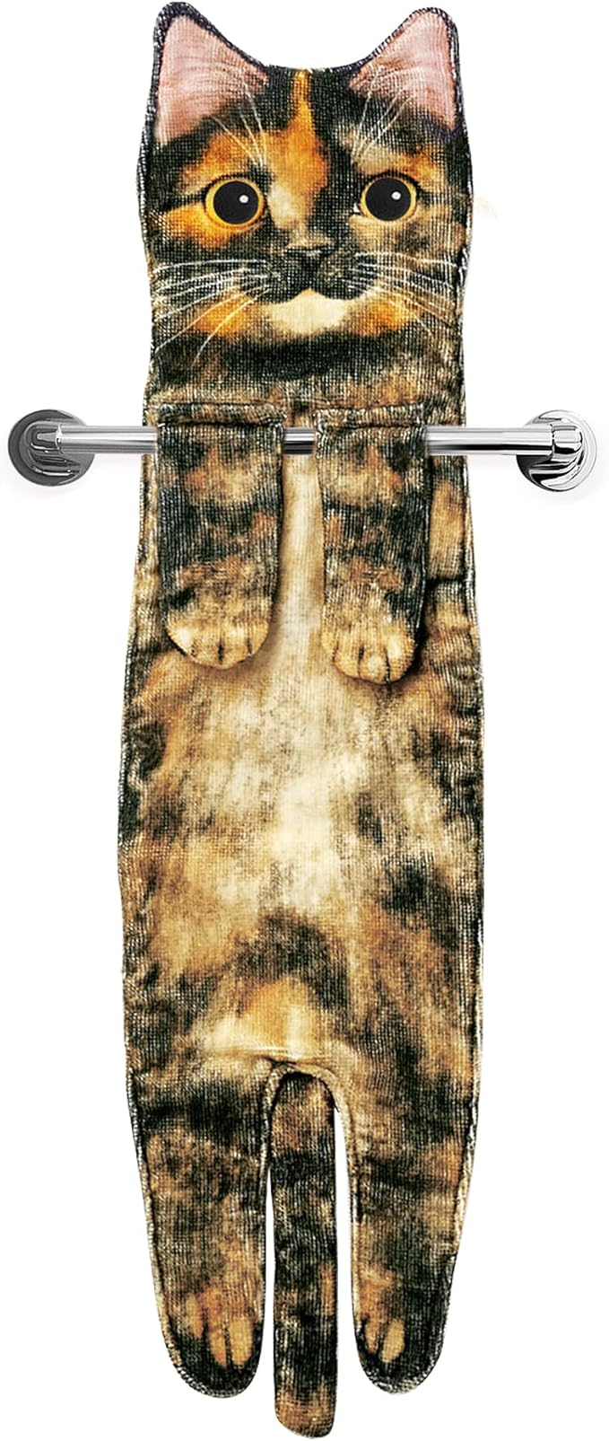 Funny Hand Towels for Bathroom Kitchen - Cute Decorative Cat Decor Hanging Washcloths Face Towels Super Absorbent Soft - Mothers Day Easter House Warming Birthday Gifts for Women Cat Lovers