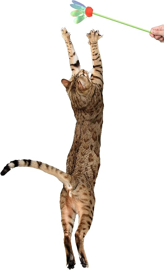 RompiCatz Rustlin' Mylar Teaser Wand and Interactive Cat Toy, Iridescent