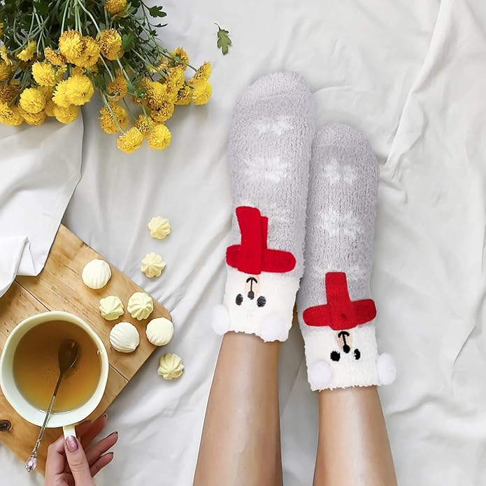 Benefeet Sox Cute Fuzzy Socks for Women Girls Fluffy Warm Cozy Novelty Slipper Socks Funny Animal Plush Sleeping Socks