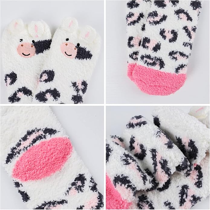 Benefeet Sox Cute Fuzzy Socks for Women Girls Fluffy Warm Cozy Novelty Slipper Socks Funny Animal Plush Sleeping Socks