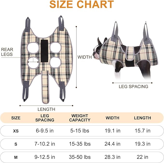 BEAUTYZOO Dog Grooming Hammock for Small Dogs Cat- Dog Sling for Nail Trimming/Clipping- Dog Hanging Harness Holder with Thick Fabric Neck Support & Strap Restraint Claw Care, Beige S