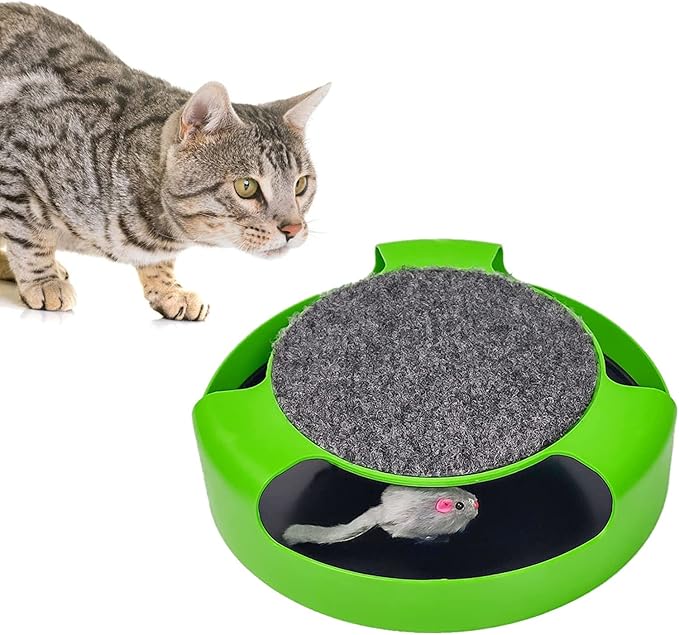 Kole KI-OC992 Cat Scratch Pad Spinning Toy with Mouse, One Size