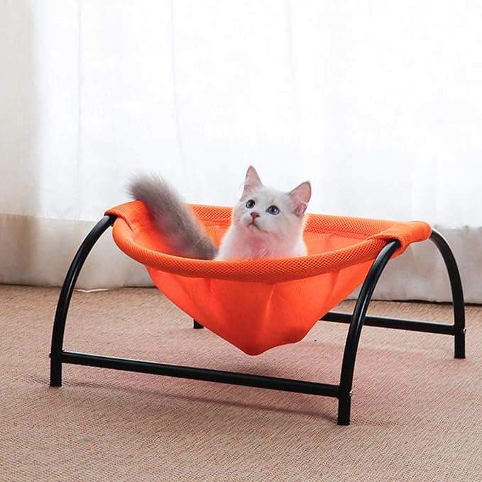 MW Cat Bed Dog/Pet Hammock Bed Free-Standing Cat Sleeping Cat Supplies Pet Supplies Whole Wash Stable & Breathable (Orange)