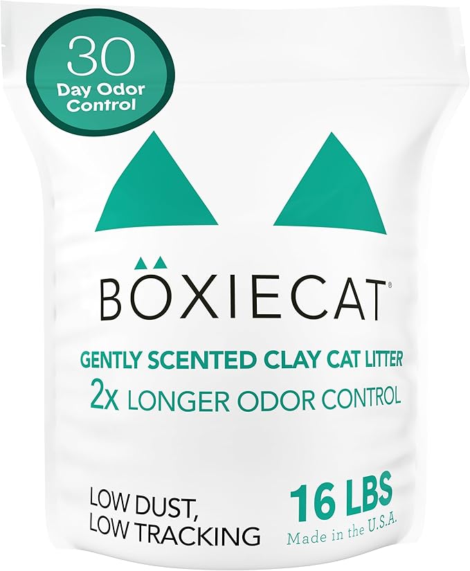 Boxie® Gently Scented 30 Day Natural Odor Control Cat Litter, 16lb Clumping Clay Kitty Litter