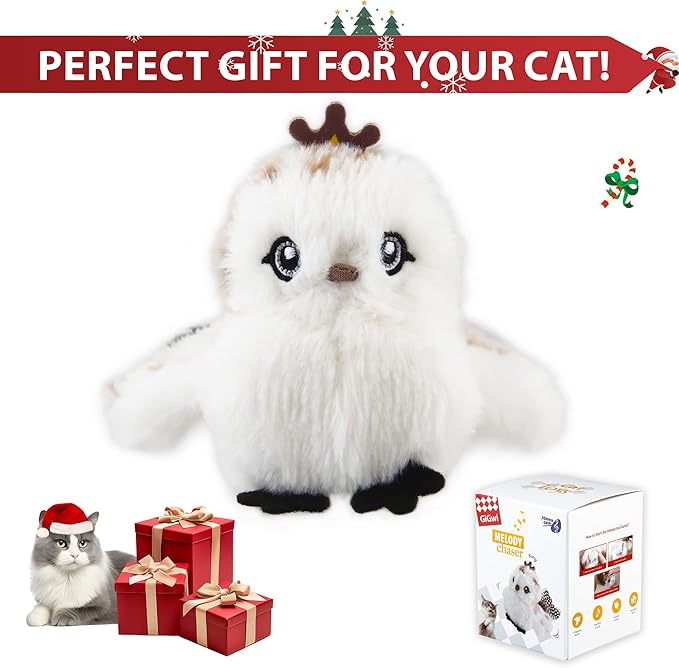 Gigwi Flapping Bird Cat Toys Lifelike Sandpiper Chirp Tweet Interactive Cat Toy, Rechargeable Cat Toy For Bored Indoor Cat, Automatic Cat Toy Best Gift For Birthday, Thanksgiving, Christmas, New Year