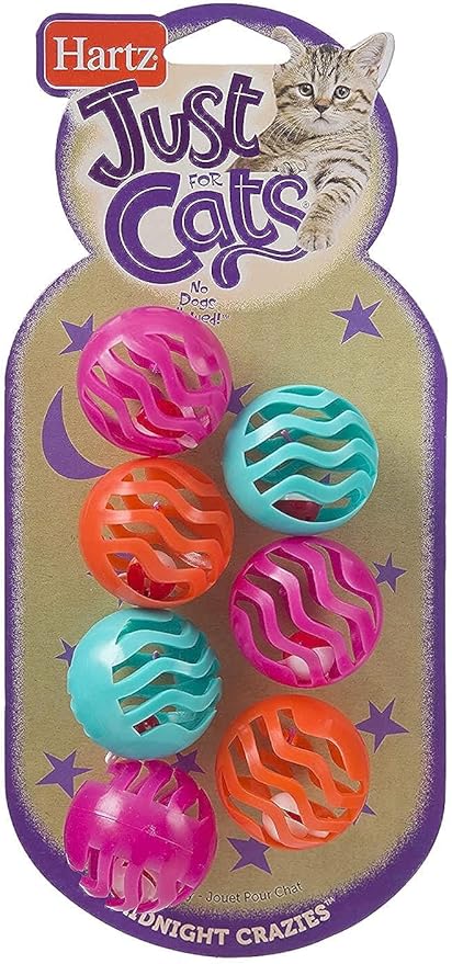 Hartz Just For Cats Midnight Crazies Cat Toy Balls - Assorted, for All Breed Sizes