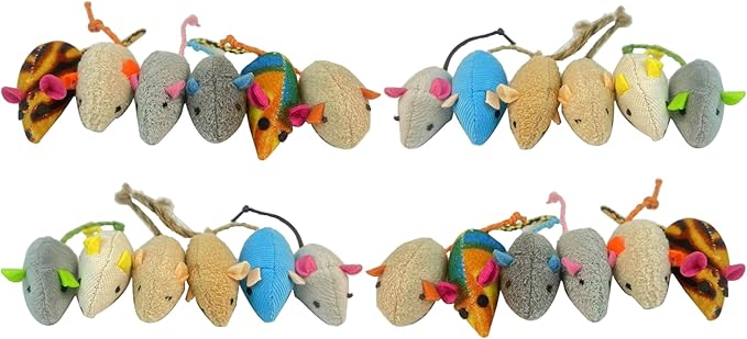 cat Mouse Toy, Rat Stuffed Animal, Mouse Toy，Mint Mouse Toy Suitable for Indoor Cats, Resistant to Biting (24 Piece Set)