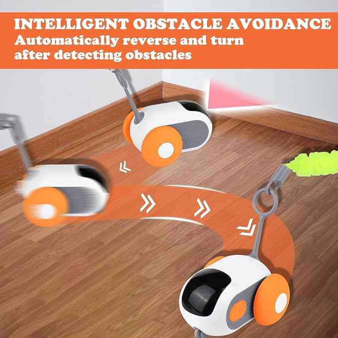 Mity rain Cat Interactive Toy for Indoor Cats - Remote Control Cat Automatic Moving Toy with 2-Speed Adjustment, Smart Cat Car Toy, Cat Puzzle Toy Self Play, Boredom Busters for Cats Fun 3.0 Toy