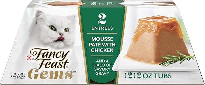 Fancy Feast Gems Cat Food Mousse With Chicken and a Halo of Savory Gravy Cat Food - (Pack of 8) 4 oz. Boxes