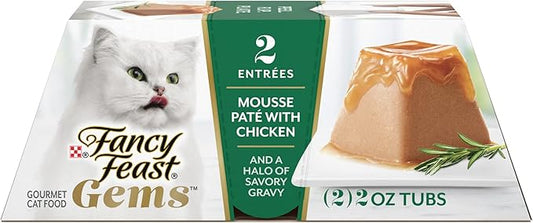 Fancy Feast Gems Cat Food Mousse With Chicken and a Halo of Savory Gravy Cat Food - (Pack of 8) 4 oz. Boxes