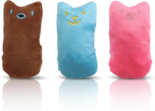 YAODHAOD Cat Catnip Toy, 3 Pcs Catnip Tooth Cleaning Toy, Interactive Cat Kicker Toy for Indoor Cats, Crinkle Sound Catnip Catnip Filled Toys (Crinkle Catnip Toys)