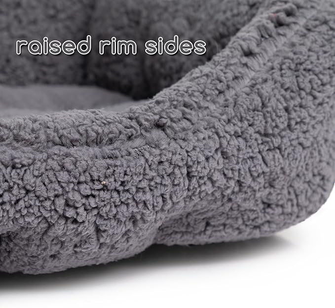 Hollypet Sherpa Fleece Dog Bed, Self-Warming Pet Bed for Small-Sized Dogs Cats Sleeping Bag Cushion, Rectangular Pet Bed, Deep Gray