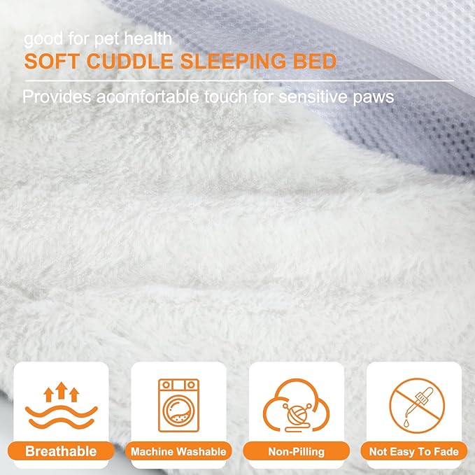 Cat Bed Elevated Cat Hammock for Indoor Outdoor Large Cats,Cat Dog Raised Pet Bed Stable & Breathable Easy Assembly,Small Outdoor Cat Bed for Sleeping Kittens Dog Oval Cat Hammock with Toy Ball,White