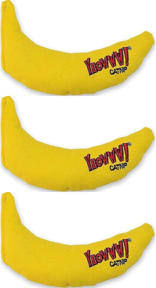 YEOWWW! DuckyWorld 100% ORGANIC CATNIP Leaf & Flower Cat Toy BANANA 3 PACK