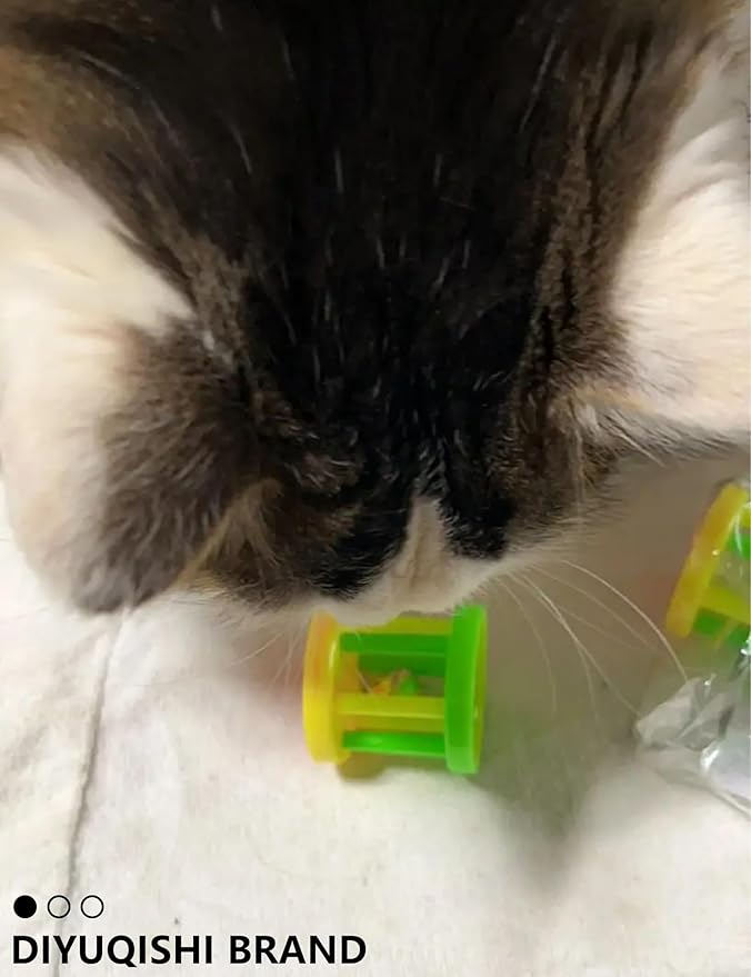 Cat Toy Gift Set - 5 Colorful Bell Balls + Fish-Shaped Catnip Toy, Perfect for Interactive Play, Anxiety Relief, Digestion Aid, Exercise, for All Cats