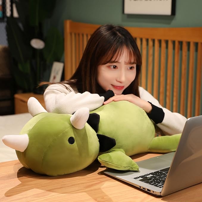 SQEQE Weighted Dinosaur Plush, Weighted Dinosaur Stuffed Animal, Dino Plushies Dino Pillow Toy Gift for Kids Adults 9.8 Inch, 0.8 Lbs