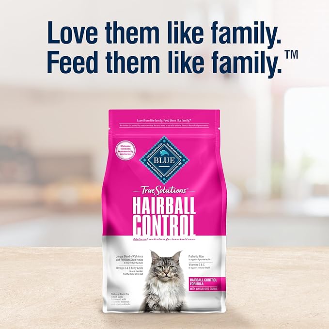 Blue Buffalo True Solutions Hairball Control Adult Dry Cat Food, Made in the USA with Natural Ingredients, Chicken, 3.5-lb. Bag
