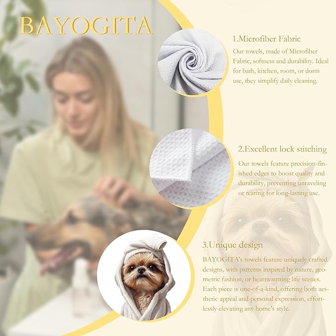 Shih Tzu Decor Gifts Bathroom Hand Towels - Funny Dog Bathroom Towel, Funny Animal Hand Towels for Restroom Decor, Shih Tzu Gifts for Women, Dog Lover Gifts, 16×24 Inches