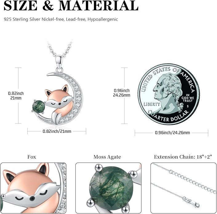 Animal Necklace 925 Sterling Silver Cat/Dog/Fox/Axolotl/Highland Cow Pendant Necklace Cute Animal Jewelry Graduation Gifts for Women