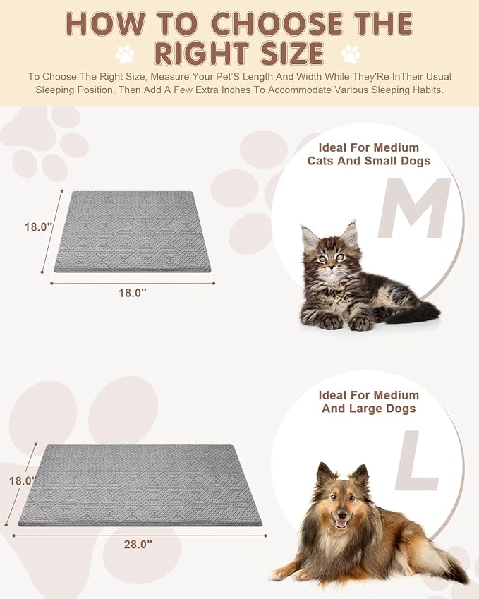 Pet Heating Pad for Dogs and Cats, Waterproof Dog Cat Heating Pad Indoor Heated Blanket Pet Cat Bed Pad with Detachable Cover, 9 Adjustable Temperature & Timer (Medium(18.0"L x 18.0"W x 0.6"Th))