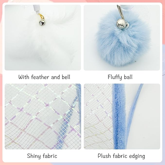 Andiker Folded Cat Tunnel Spring Toy, 10inch Spiral Cat Tunnels Toy with White Feather&Plush Mice&Bell 3 in 1 Folded Cat Tubes Interactive Cat Toys for Indoor Cats to Exercise, Relax (Yellow, S)