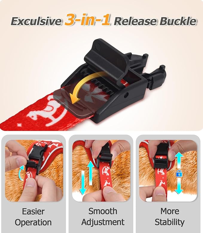 Halypet Cat Harness and Leash Set [MAX Safety 4th-Gen Upgrade] Escape Proof Adjustable Cat Leash Comfortable Soft Vest Easy to Wear Kitten Harness with Reflective Strip for Cats Walking, XS Ruby Red