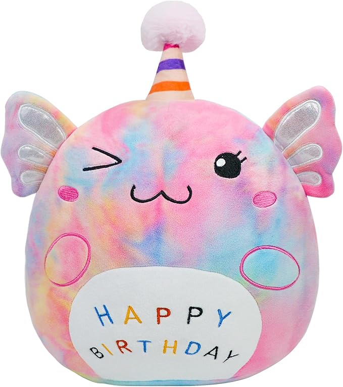 Axolotl Plush Toy 12 Inch Cute Unicorn Axolotl Birthday Stuffed Animal Soft Axolotl Plushies Pillow Multicolor Doll Gifts for Kid Toddlers Home Room Decoration (Axolotl Plush)