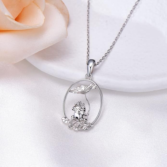 Highland Cow/Unicorn/Turtle/Moon Fairy/Axolotl/Owl/Mermaid/Cat/Cat and Girl/Frog/Wolf Necklace 925 Sterling Silver Animal Necklace Animal Jewelry Gifts for Women
