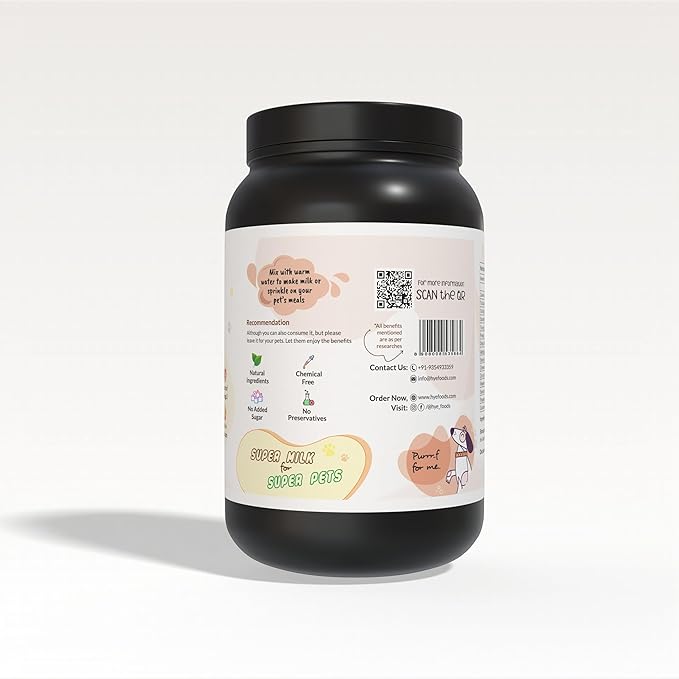 HYE FOODS Lower Blood Glucose and Boost Omega-3 with Camel Milk Powder for Dogs Food and Cats Food | 500g