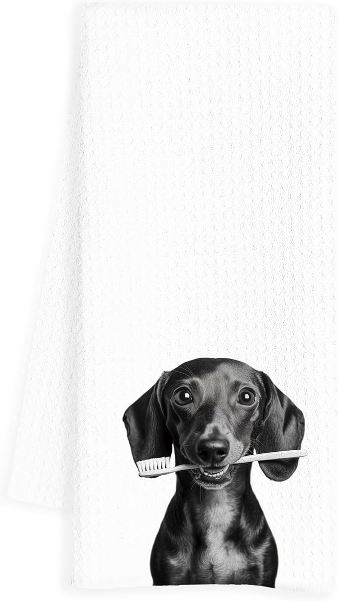 Dachshund Hand Towels, Weiner Dog Bathroom Hand Towels, 16x24 Inch, Microfiber