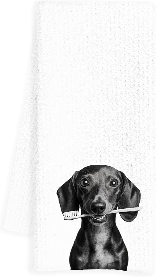 Dachshund Hand Towels, Weiner Dog Bathroom Hand Towels, 16x24 Inch, Microfiber