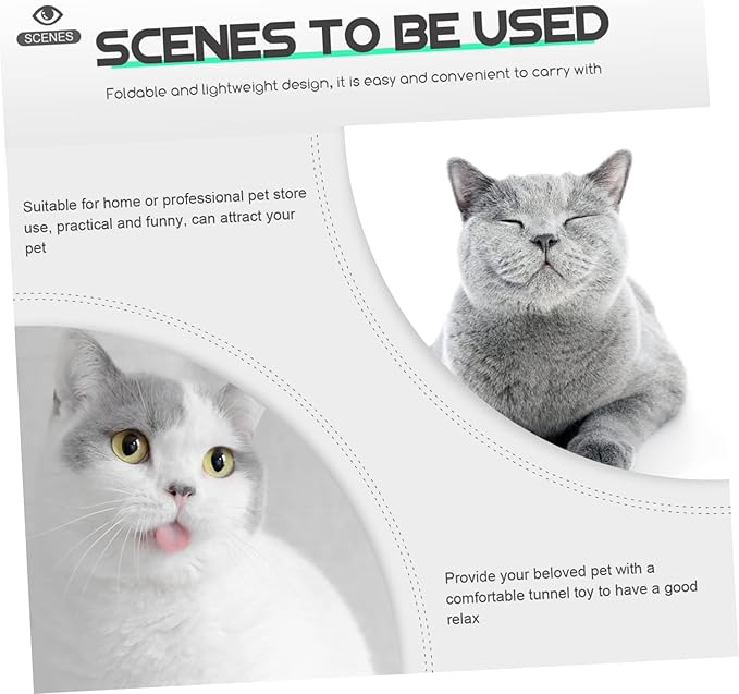 Interactive Cat Tunnel Toy Indoor Cats Kittens Foldable Pet Play Tunnel Home Use Toys Active Play Exercise