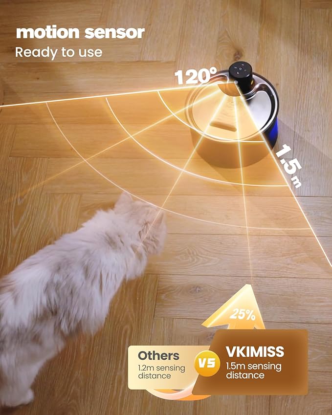 Battery Operated Cat Water Fountain: Wireless Pet Fountain Stainless Steel with Filter - 108oz/3.2L Cordless Cat Dispenser with Motion Sensor Rechargeable Automatic Drinking Fountains for Cats Indoor