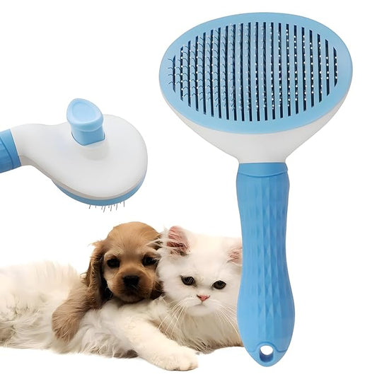 cat brush with release button, indoor cat hair brush that falls off, suitable for long or short haired cats, cat beauty brush for kittens, cat comb, rabbit massage to remove loose fur