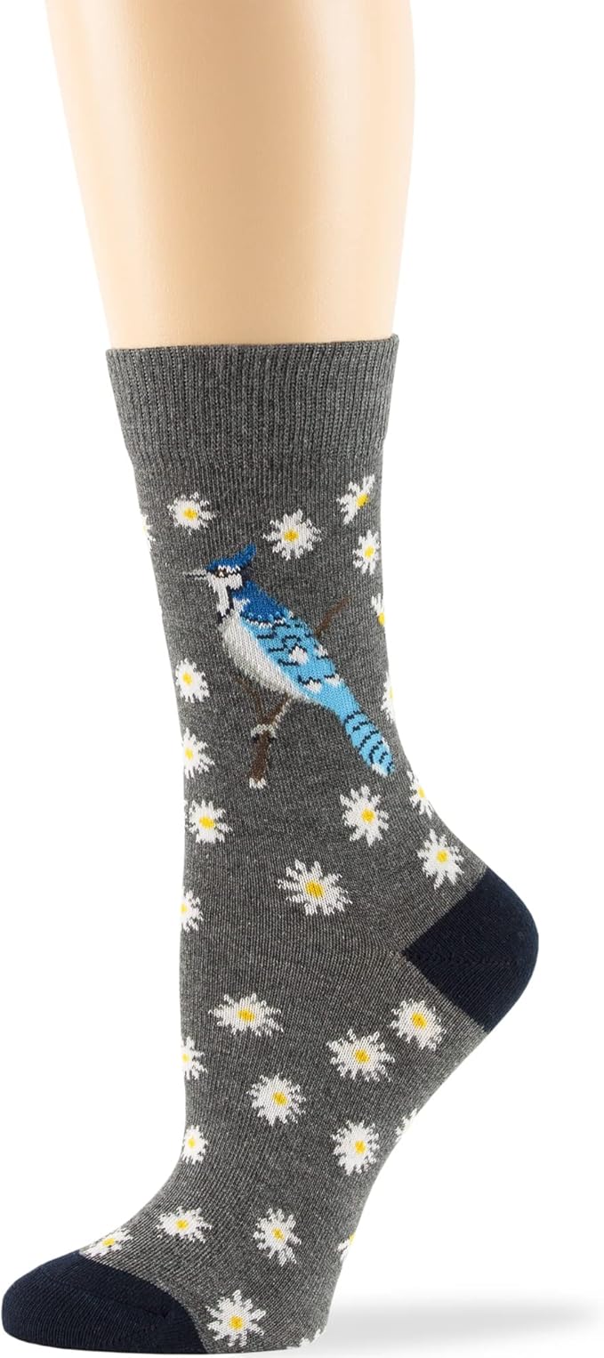 7BIGSTARS KINGDOM Womens Fun Cotton Crew Socks - 4 Pack L/M - Cactus Space Desert Coffee Fox Dog Hedgehog Puppy Flower Bird
