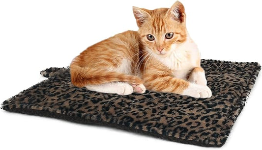 WALOO Pets Self Heating Thermal Cat Mat & Napping Pad (Leopard Brown)