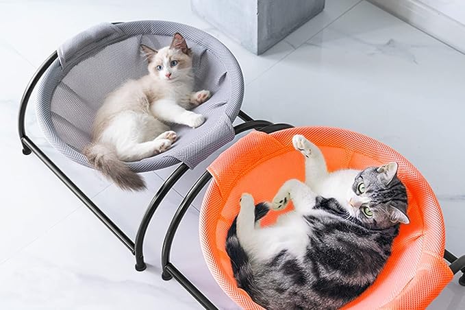MW Cat Bed Dog/Pet Hammock Bed Free-Standing Cat Sleeping Cat Supplies Pet Supplies Whole Wash Stable & Breathable (Orange)
