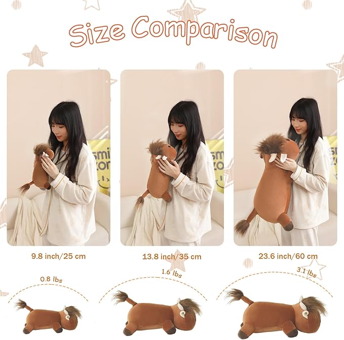 SQEQE Weighted Highland Cow Plush, Weighted Highland Cow Stuffed Animal, Cute Cow Plushies Soft Pillow Toy Gift for Kids Adults 9.8 Inch, 0.8 Lbs