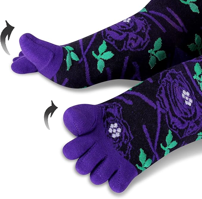 Benefeet Sox Toe Socks Women Men Cute Cat Five Finger Socks for Girls Colorful Cotton Ankle Athletic Running Socks with Toes