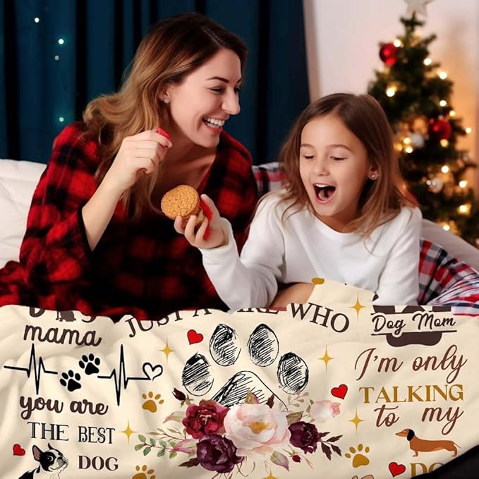Dog Gifts Blanket for Pet Owners, Lovers, Adults, Women, Girls - Cute Puppies Throw for Christmas, Thanksgiving - 60"X50"