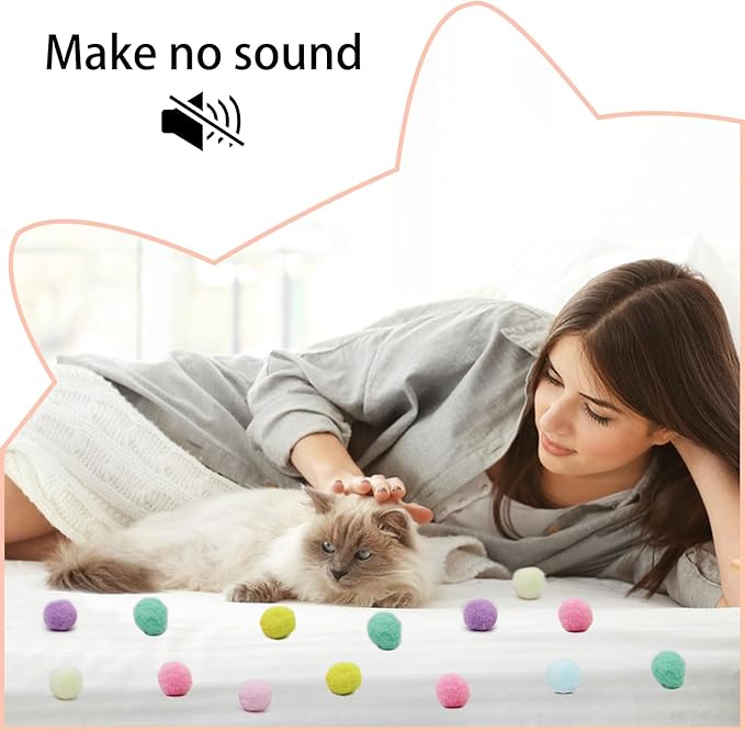 Andiker Cat Toy Balls Set, 30pcs Plush Cat Pom Pom Balls & a Plastic Cat Fetch Toy Launcher Set for Cat Catch and Fetch Interactive Cat Toy with Colorful Cat Balls for Indoor Cat (30 balls+1 launcher)