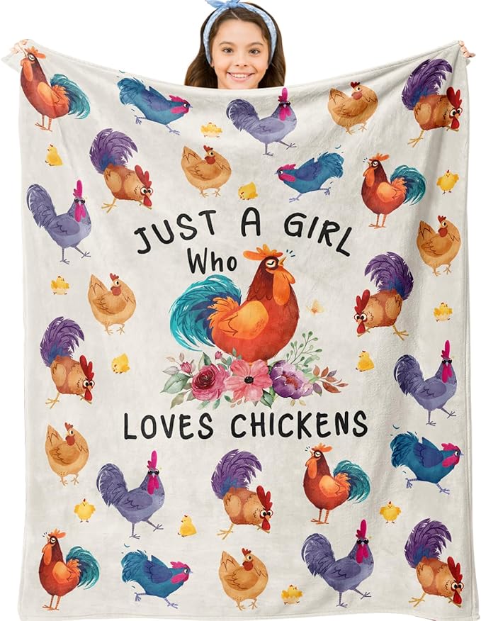 Chicken Gifts Blanket, Chicken Gifts for Women Girls, Just a Girl Who Loves Chickens, Best Gift Ideas for Chick Lover Blanket 40"X50"