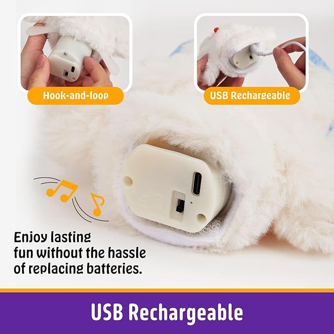 Interactive Christmas Cat Toys, Flapping Snowman Cat Toys, Lifelike Bird Chirp, USB Rechargeable Catnip Toy for Bored Indoor Cats Chase Exercise, 3 Modes