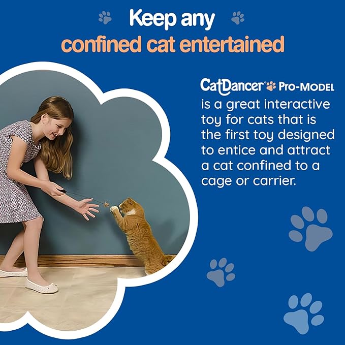 CAT DANCER Products Pro-Model Cat Toy with Cage Clip, Interactive Cat Toy for Cat Confined in Carrier