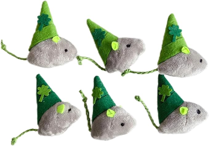 St. Patrick's Day Cat Toy Catnip Toy Mouse Toy-6 Packs