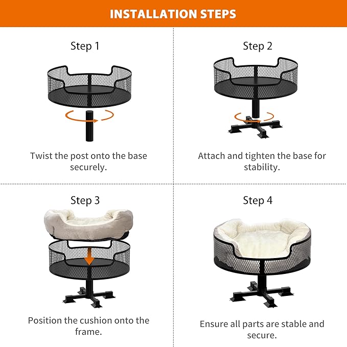 16" Cat Desk Bed, Heavy Duty Metal Desk Cat Bed with Removable Blanket, Cat Bed for Desk with Non-Slip Rubber Feet to Protect Desktop, Cat Bed Desk Up to 45LBs, Suitable for Small and Medium Cats/Dogs